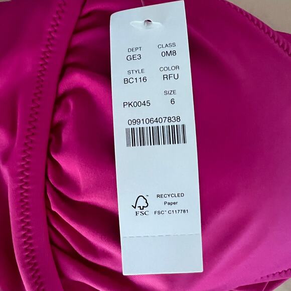 J. Crew Ruched V-neck one-piece Pink NEW size 6 - Picture 3 of 6